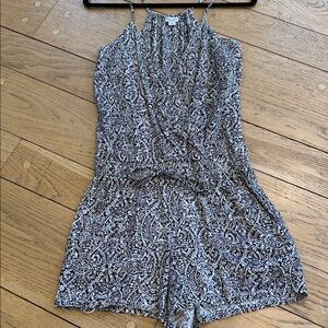 Splendid Black and White Paisley Romper